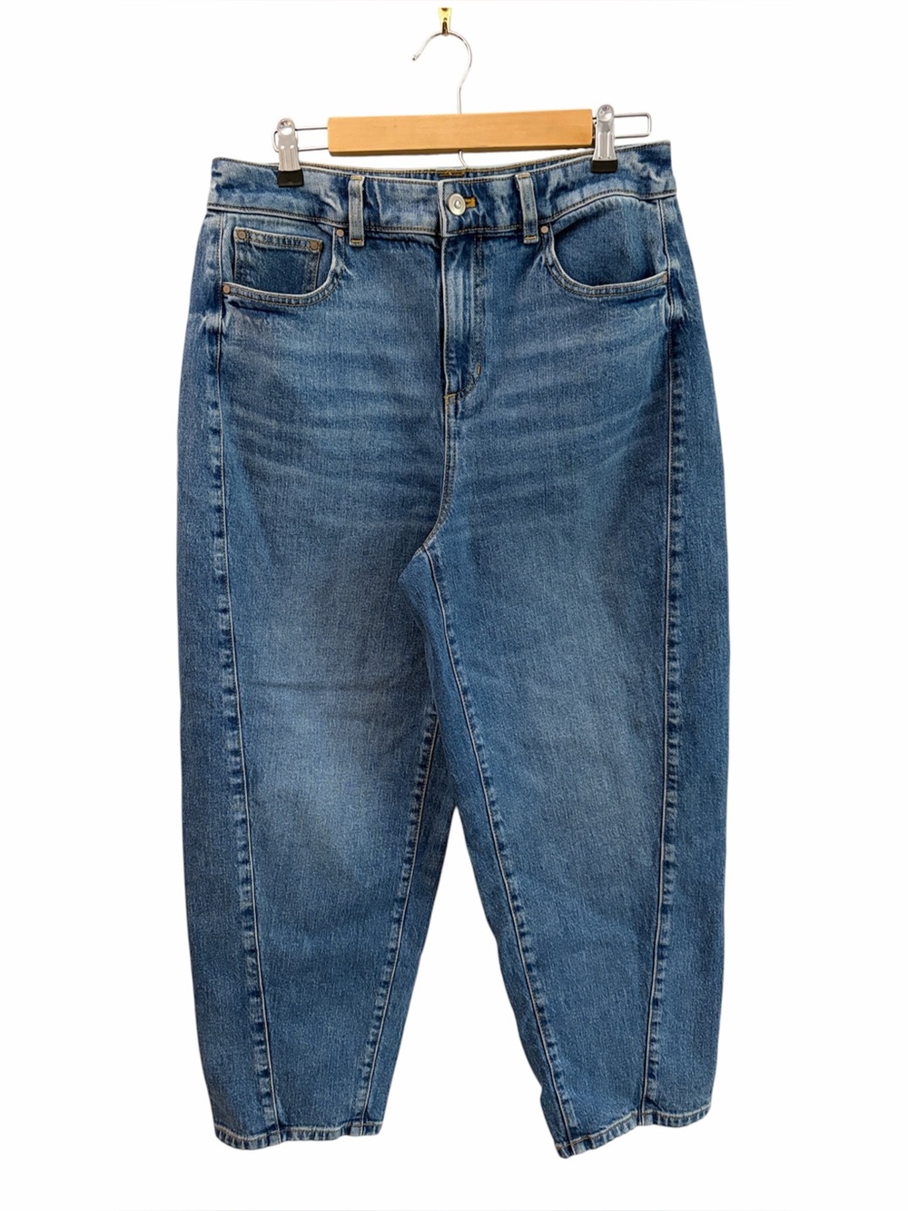 Talbots Emerson Wash Relaxed Barrel Jeans (10) Midwash Denim Clean Girl Travel